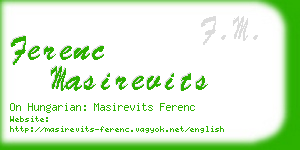 ferenc masirevits business card
